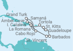 Itinerario del Crucero Islas Vírgenes - Reino Unido, República Dominicana, Bahamas, Barbados - Costa Cruceros