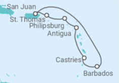 Itinerario del Crucero Islas Vírgenes - Eeuu, Saint Maarten, Antigua Y Barbuda, Santa Lucía, Barbados - Celebrity Cruises