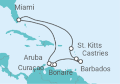 Itinerario del Crucero Santa Lucía, Barbados, Curaçao, Bonaire, San Eustaquio y Saba, Aruba - Celebrity Cruises