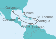 Itinerario del Crucero México, Aruba, Curaçao, Antigua Y Barbuda, Islas Vírgenes - Eeuu - Princess Cruises