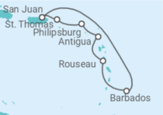 Itinerario del Crucero Islas Vírgenes - Eeuu, Saint Maarten, Antigua Y Barbuda, Barbados - Princess Cruises