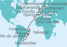 Itinerario del Crucero desde Montevideo (Uruguay) a Warnemünde  (Berlin) - MSC Cruceros