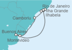 Itinerario del Crucero Uruguay, Brasil - Costa Cruceros