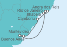 Itinerario del Crucero Brasil, Argentina - Costa Cruceros