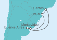 Itinerario del Crucero Argentina, Uruguay, Brasil - Costa Cruceros