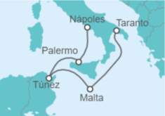 Itinerario del Crucero Malta, Túnez, Italia - Costa Cruceros