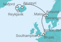 Itinerario del Crucero Islandia, Noruega, Holanda, Bélgica - Norwegian Cruise Line