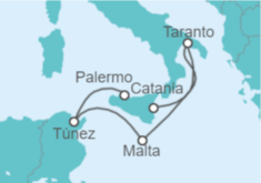 Itinerario del Crucero Italia, Malta, Túnez - Costa Cruceros