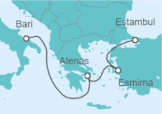 Itinerario del Crucero Grecia, Turquía - MSC Cruceros