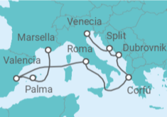 Itinerario del Crucero España, Italia, Grecia, Croacia - MSC Cruceros