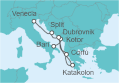 Itinerario del Crucero Montenegro, Grecia, Croacia - Costa Cruceros