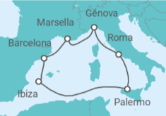 Itinerario del Crucero España, Francia, Italia - MSC Cruceros