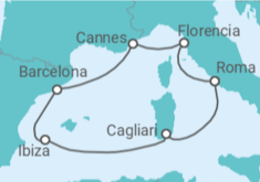 Itinerario del Crucero España, Italia - MSC Cruceros