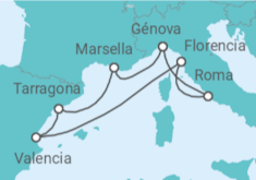 Itinerario del Crucero España, Italia - MSC Cruceros