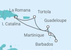 Itinerario del Crucero Barbados, Martinica, Guadalupe, Islas Vírgenes - Reino Unido - MSC Cruceros