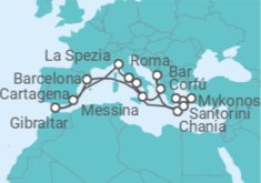 Itinerario del Crucero Gibraltar, España, Italia, Grecia, Turquía - Princess Cruises