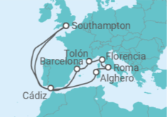 Itinerario del Crucero España, Francia, Italia - Princess Cruises