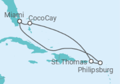 Itinerario del Crucero Islas Vírgenes - Eeuu, Saint Maarten - Royal Caribbean