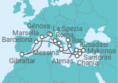 Itinerario del Crucero Gibraltar, Francia, Italia, Grecia, Turquía - Princess Cruises