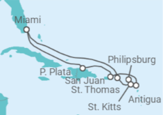 Itinerario del Crucero Islas Vírgenes - Eeuu, Saint Maarten, Antigua Y Barbuda, Puerto Rico - MSC Cruceros