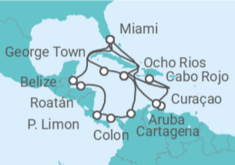 Itinerario del Crucero Jamaica, Colombia, Panamá, Costa Rica, Honduras, Belice, USA, Curaçao, Aruba, Islas Caimán - MSC Cruceros
