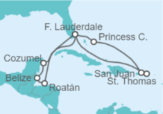 Itinerario del Crucero Puerto Rico, Islas Vírgenes - Eeuu, USA, Honduras, Belice, México - Princess Cruises