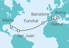Itinerario del Crucero España, Portugal, Puerto Rico - MSC Cruceros