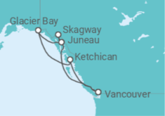 Itinerario del Crucero Alaska - Princess Cruises