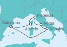 Itinerario del Crucero Italia, Francia - Disney Cruise Line