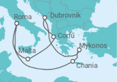 Itinerario del Crucero Grecia, Croacia, Malta - Disney Cruise Line