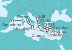 Itinerario del Crucero desde Civitavecchia (Roma) a Barcelona (España) - Princess Cruises
