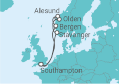 Itinerario del Crucero Noruega - Cunard