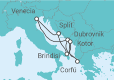 Itinerario del Crucero Italia, Croacia, Grecia, Montenegro - MSC Cruceros