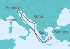 Itinerario del Crucero Montenegro, Grecia, Italia - MSC Cruceros