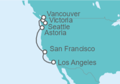 Itinerario del Crucero Alaska - Princess Cruises