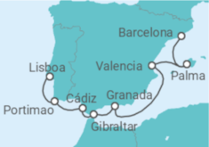 Itinerario del Crucero España, Gibraltar, Portugal - Norwegian Cruise Line