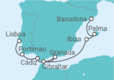 Itinerario del Crucero Portugal, España, Gibraltar - Norwegian Cruise Line