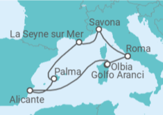 Itinerario del Crucero Italia, España - Costa Cruceros