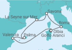 Itinerario del Crucero Italia, España - Costa Cruceros
