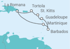 Itinerario del Crucero Martinica, Barbados, Guadalupe, Islas Vírgenes - Reino Unido - Costa Cruceros
