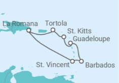 Itinerario del Crucero Barbados, Guadalupe, Islas Vírgenes - Reino Unido - Costa Cruceros