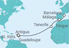 Itinerario del Crucero Antigua Y Barbuda, España, Marruecos - Costa Cruceros