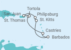 Itinerario del Crucero Saint Maarten, Barbados, Santa Lucía, Islas Vírgenes - Eeuu, Islas Vírgenes - Reino Unido - Norwegian Cruise Line