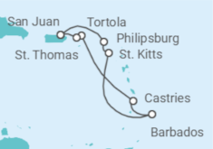 Itinerario del Crucero Saint Maarten, Barbados, Santa Lucía, Islas Vírgenes - Reino Unido, Islas Vírgenes - Eeuu - Norwegian Cruise Line