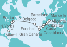 Itinerario del Crucero desde Marsella (Francia) a Miami (Florida) - MSC Cruceros