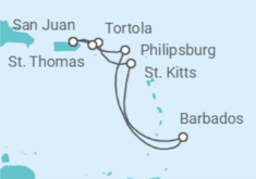 Itinerario del Crucero Islas Vírgenes - Reino Unido, Barbados, Saint Maarten, Islas Vírgenes - Eeuu - Norwegian Cruise Line