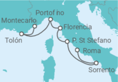 Itinerario del Crucero Francia, Italia - Silversea