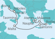 Itinerario del Crucero desde Civitavecchia (Roma) a Atenas (Grecia) - Silversea