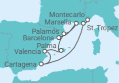 Itinerario del Crucero Francia, España - Silversea