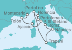 Itinerario del Crucero Francia, Italia - Silversea